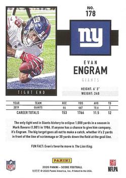 2020 Score - Scorecard #178 Evan Engram Back