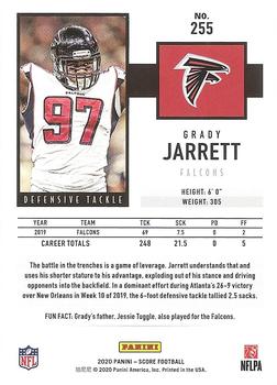 2020 Score - Scorecard #255 Grady Jarrett Back
