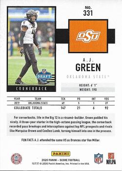 2020 Score - Scorecard #331 A.J. Green Back