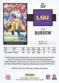 2020 Score - Scorecard #360 Joe Burrow Back