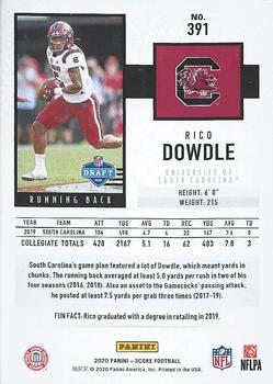 2020 Score - Scorecard #391 Rico Dowdle Back