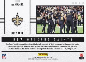 2020 Score - Huddle Up #HDL-NO New Orleans Saints Back