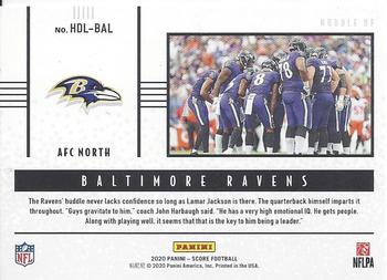 2020 Score - Huddle Up Gold #HDL-BAL Baltimore Ravens Back