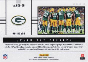 2020 Score - Huddle Up Gold #HDL-GB Green Bay Packers Back