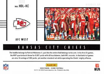 2020 Score - Huddle Up Gold #HDL-KC Kansas City Chiefs Back