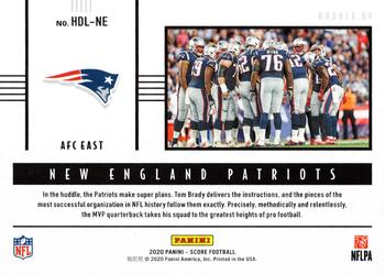 2020 Score - Huddle Up Gold #HDL-NE New England Patriots Back