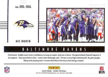 2020 Score - Huddle Up Red #HDL-BAL Baltimore Ravens Back