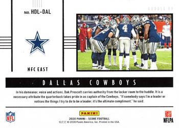 2020 Score - Huddle Up Red #HDL-DAL Dallas Cowboys Back