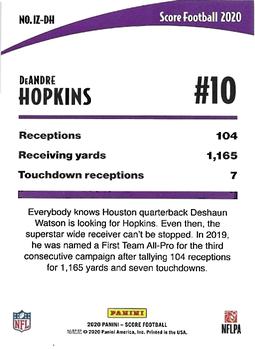 2020 Score - In the Zone Purple #IZ-DH DeAndre Hopkins Back
