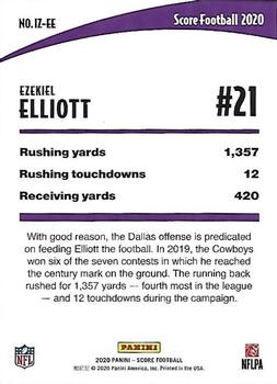 2020 Score - In the Zone Purple #IZ-EE Ezekiel Elliott Back