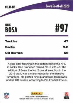 2020 Score - In the Zone Purple #IZ-NB Nick Bosa Back