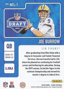 2020 Score - NFL Draft #NFL-1 Joe Burrow Back