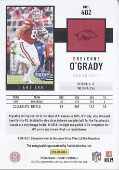 2020 Score - Signatures #402 Cheyenne O'Grady Back