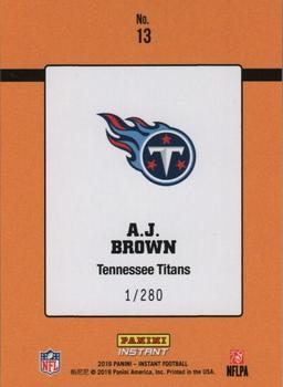 2019 Panini Instant NFL - Rated Rookie Retro #13 A.J. Brown Back