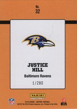 2019 Panini Instant NFL - Rated Rookie Retro #32 Justice Hill Back