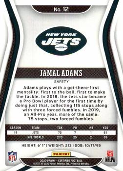 2020 Panini Certified #12 Jamal Adams Back