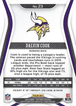 2020 Panini Certified #23 Dalvin Cook Back