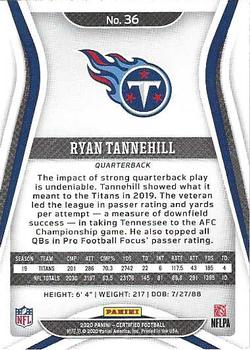 2020 Panini Certified #36 Ryan Tannehill Back