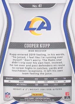 2020 Panini Certified #41 Cooper Kupp Back