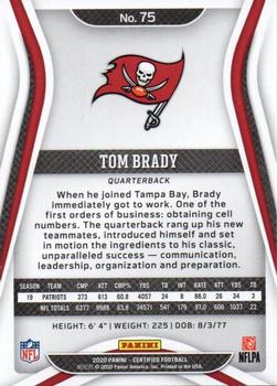 2020 Panini Certified #75 Tom Brady Back