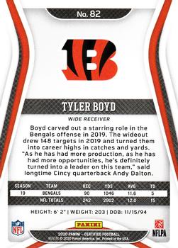 2020 Panini Certified #82 Tyler Boyd Back