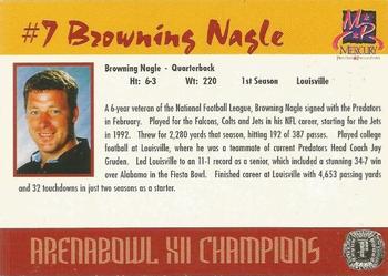 2000 Mercury Printers & Promotions Orlando Predators (AFL) #NNO Browning Nagle Back