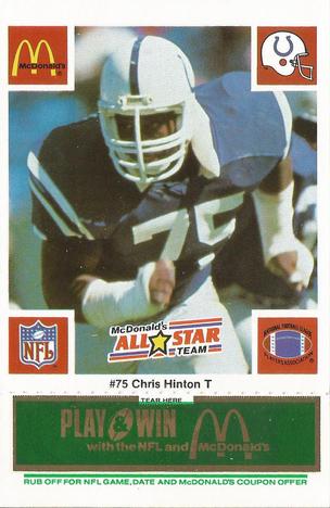 1986 McDonald's All-Star Team - Full Game Pieces: Week 4 Green Tab #NNO Chris Hinton Front