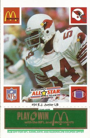 1986 McDonald's All-Star Team - Full Game Pieces: Week 4 Green Tab #NNO E.J. Junior Front