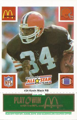 1986 McDonald's All-Star Team - Full Game Pieces: Week 4 Green Tab #NNO Kevin Mack Front