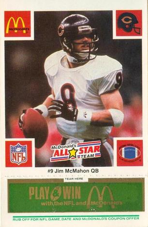 1986 McDonald's All-Star Team - Full Game Pieces: Week 4 Green Tab #NNO Jim McMahon Front