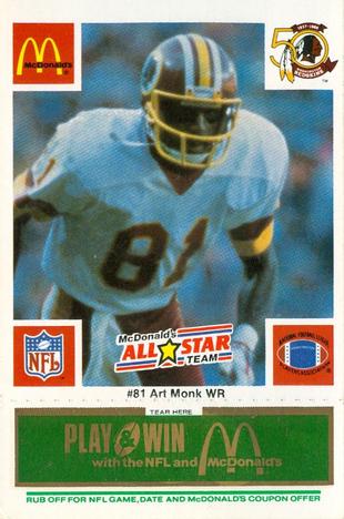 1986 McDonald's All-Star Team - Full Game Pieces: Week 4 Green Tab #NNO Art Monk Front