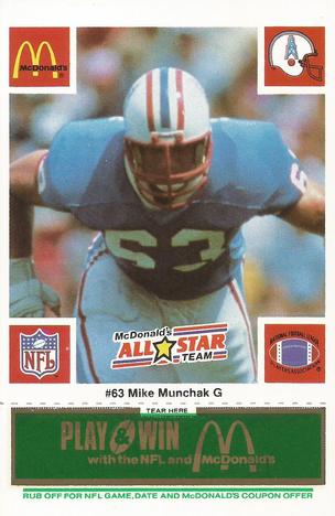 1986 McDonald's All-Star Team - Full Game Pieces: Week 4 Green Tab #NNO Mike Munchak Front