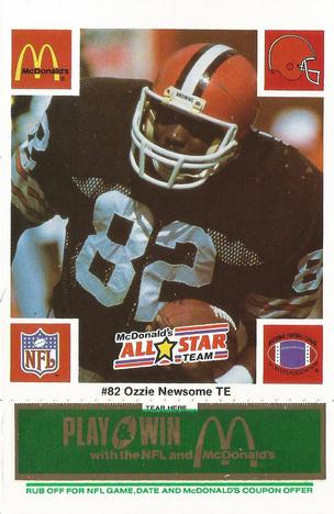 1986 McDonald's All-Star Team - Full Game Pieces: Week 4 Green Tab #NNO Ozzie Newsome Front