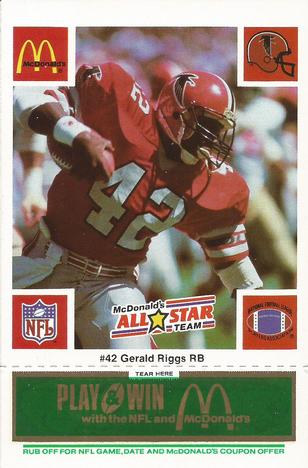 1986 McDonald's All-Star Team - Full Game Pieces: Week 4 Green Tab #NNO Gerald Riggs Front