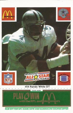 1986 McDonald's All-Star Team - Full Game Pieces: Week 4 Green Tab #NNO Randy White Front