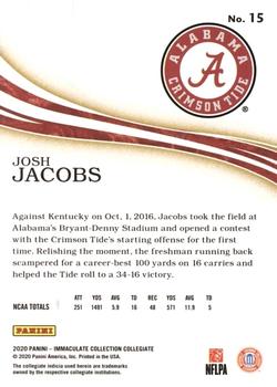 2020 Panini Immaculate Collection Collegiate #15 Josh Jacobs Back