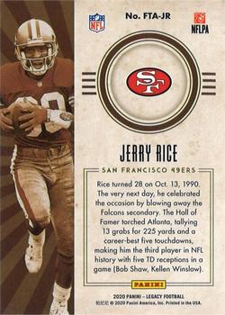 2020 Panini Legacy - For the Ages Green #FTA-JR Jerry Rice Back