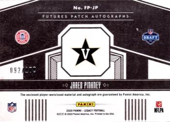 2020 Panini Legacy - Futures Patch Autographs Ruby #FP-JP Jared Pinkney Back