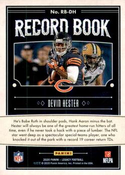 2020 Panini Legacy - Record Book #RB-DH Devin Hester Back