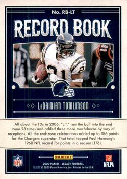 2020 Panini Legacy - Record Book #RB-LT LaDainian Tomlinson Back