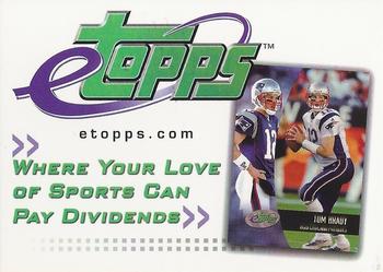 2002 Topps eTopps - eTopps Football Promos #NNO Introducing 2002 eTopps Football (Tom Brady) Front