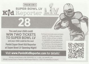 2020 Panini Sticker & Card Collection #28 Super Bowl LIV Back
