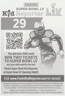 2020 Panini Sticker & Card Collection #29 Super Bowl LIV MVP Back