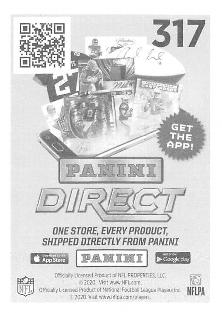 2020 Panini Sticker & Card Collection #317 Darius Slayton Back