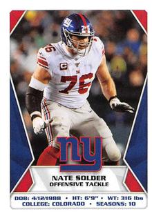 2020 Panini Sticker & Card Collection #319 Nate Solder Front
