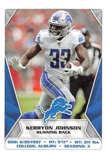 2020 Panini Sticker & Card Collection #378 Kerryon Johnson Front