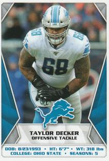 2020 Panini Sticker & Card Collection #385 Taylor Decker Front
