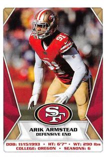 2020 Panini Sticker & Card Collection #530 Arik Armstead Front