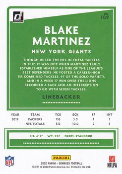 2020 Donruss #109 Blake Martinez Back