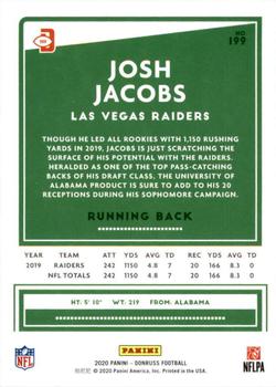 2020 Donruss #199 Josh Jacobs Back
